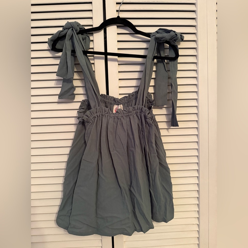 So Me Blue-Gray Tie Tank